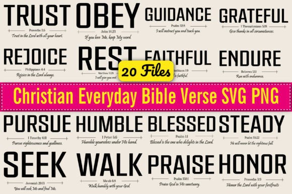 Christian Everyday Bible Verse SVG PNG Print Templates