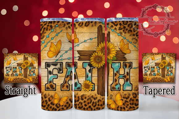 Christian Faith Cross Tumbler Wraps