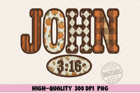 Christian John 3:16 Faux Embroidery PNG — Illustrations