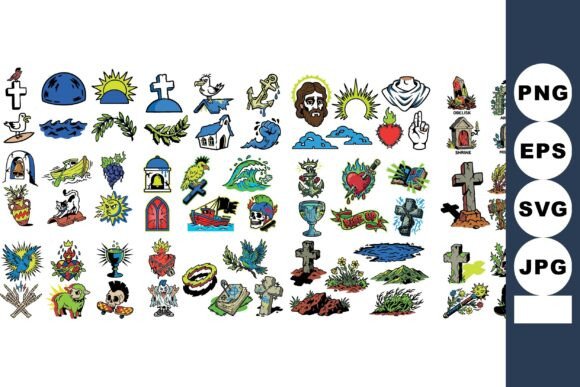 Christian Pilgrimage Flash Grid Illustrations