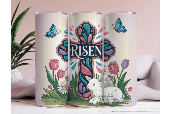 Christian Quote Jesus Cross He is Risen Tumbler Wraps