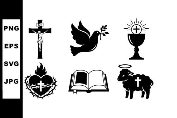 Christian Religious Symbols Collection W Illustrations
