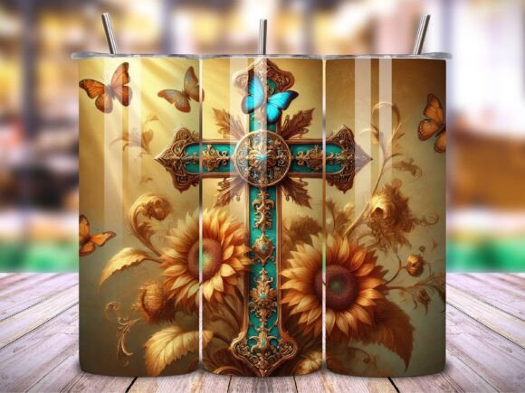 Cross Christian 20oz Tumbler Wrap PNG V4 for Tumbler Wraps