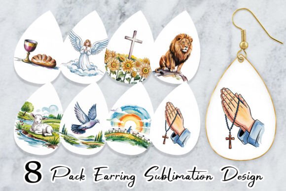 Earring Watercolor Christian Crafts