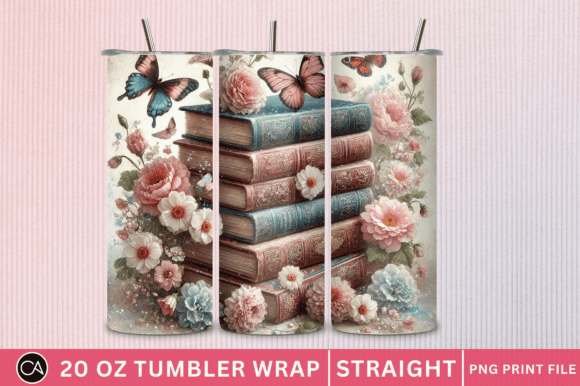 Floral Christian Cross Tumbler Wrap