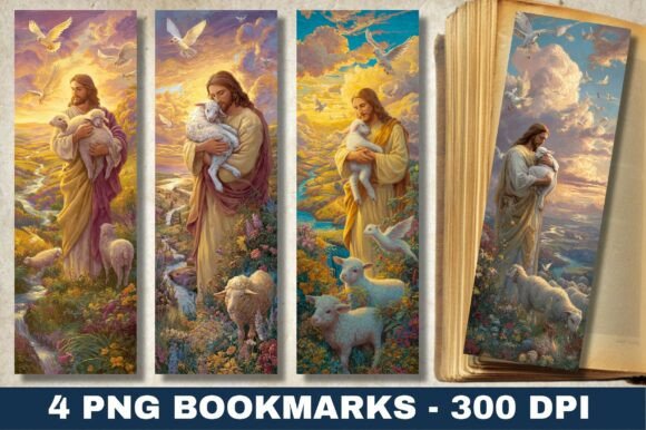 Jesus Good Shepherd Lamb Bible Bookmark Print Templates