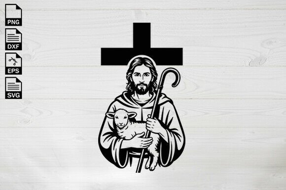Jesus Holding Lamb SVG, Christian SVG for Crafts