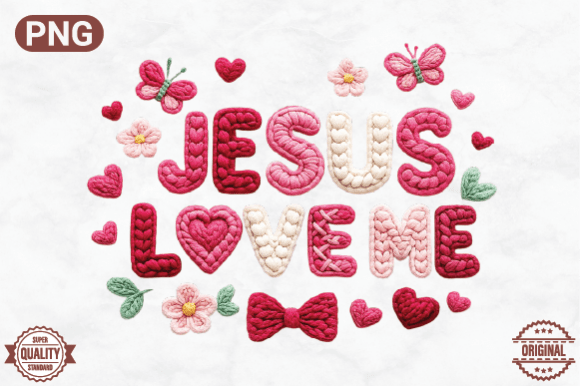 Jesus Love Me Crochet Clipart Illustrations