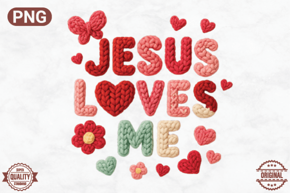 Jesus Loves Me Crochet Clipart Illustrations