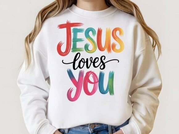 Jesus Loves You Colorful SVG