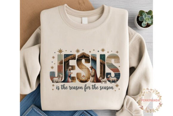 Jesus Nativity Scene Sublimation Design Illustrations