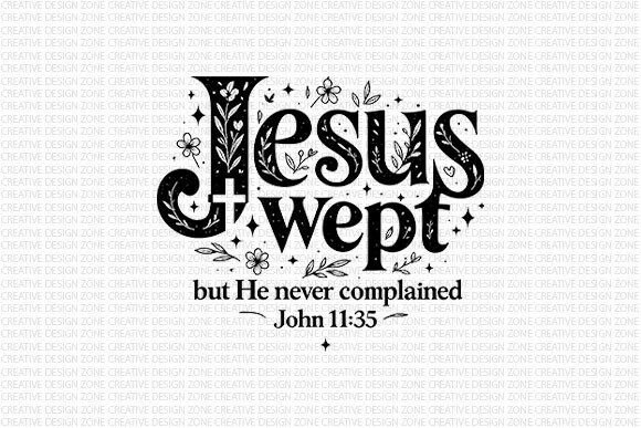 Jesus Wept Bible Verse PNG Illustrations