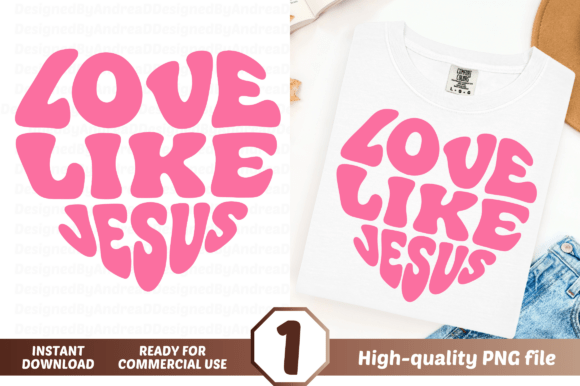 Love Like Jesus PNG: Religious Illustrations