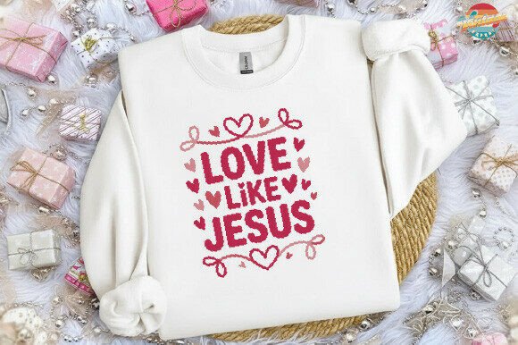 Love Like Jesus Valentine’s Day Clipart Illustrations