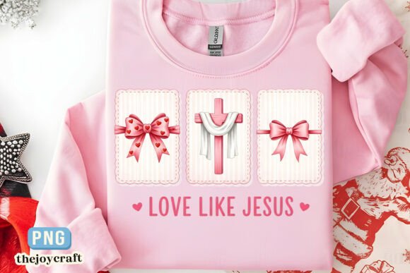 Pink Christian Love Like Jesus Panel PNG Illustrations