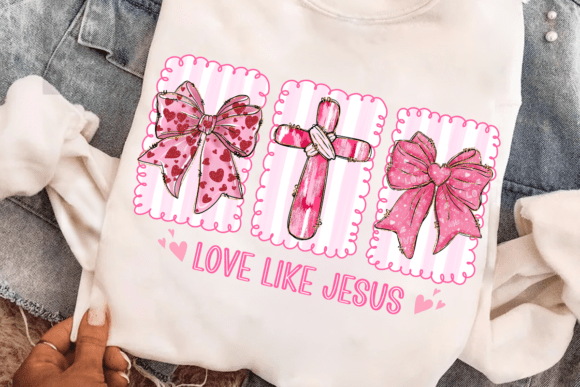 Preppy Love Like Jesus PNG & Cross Illustrations